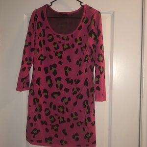 Hot pink leopard sweater dress